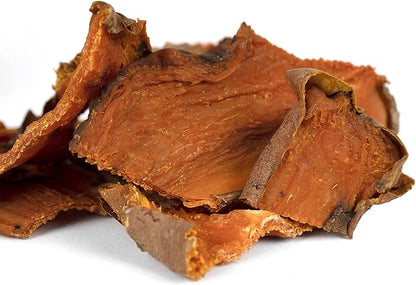 Sweet Potato Slices For Dogs - Half Slices, 2 lbs - Single Ingredient Grain Free Dog Treats, Best High Anti-Oxidant Healthy 100% Natural Thick Cut Dried Sweet Potato Dog Treats, No Added Preservatives