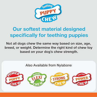 Nylabone Puppy Ring Bone Chew Toy - Puppy Chew Toys for Teething - Puppy Supplies - Chicken Flavor, Small/Petite (1 Count) (Pack of 2)