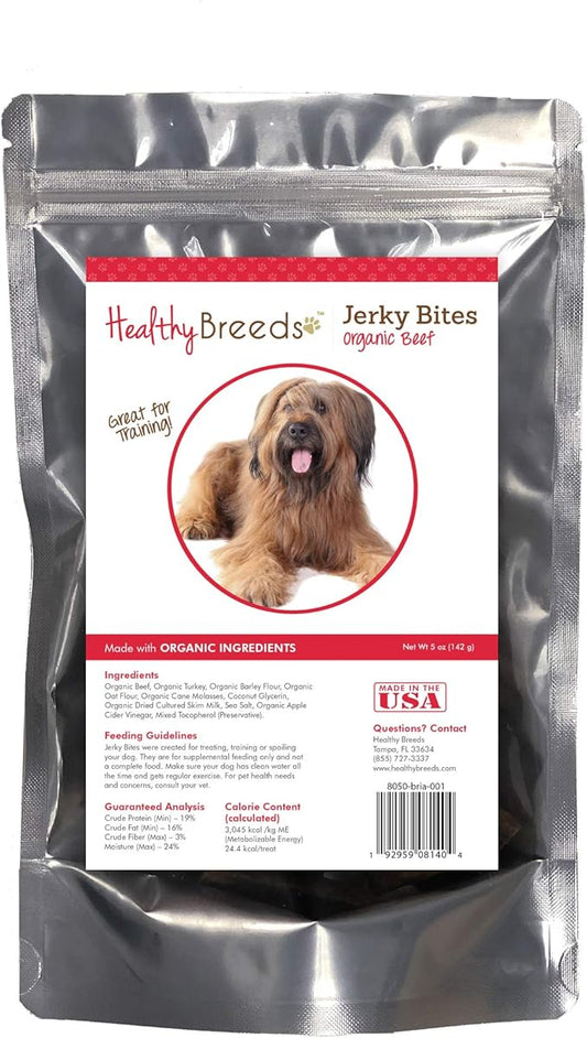 Healthy Breeds Briard Jerky Bites Beef Recipe Dog Treats 5 oz