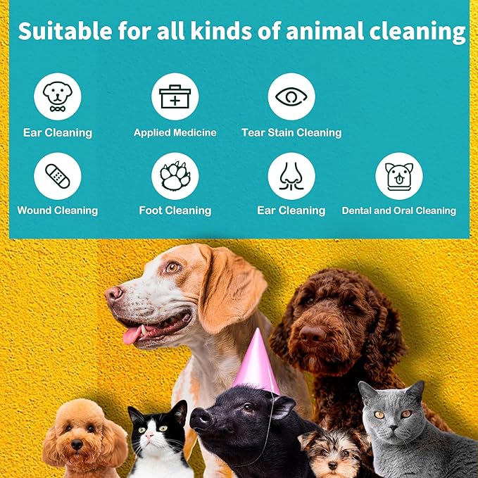 6 Inch Long Cotton Swabs for Dogs - Professional Large Cotton Swabs with Bamboo Handle - Double Sided Big Cotton Swabs - Specially Designed Ear Swabs for Dog Ear Cleaning 100pcs