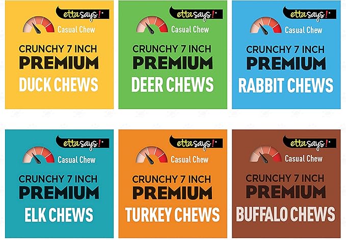 ETTA SAYS! Premium Crunchy Dog Chews Variety Pack of 24 – Made from USA Sourced Rawhide, Grain-Free, Easy to Digest, Low Odor, Won’t Stain Carpet