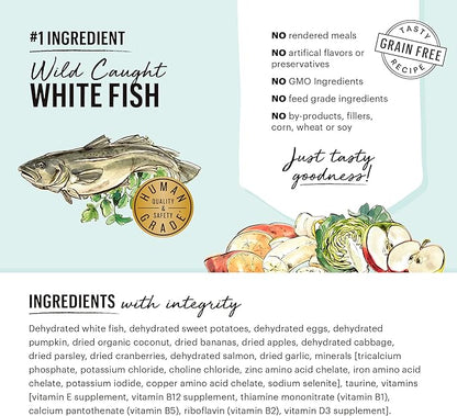 The Honest Kitchen Human Grade Dehydrated Grain Free Dog Food – Complete Meal or Dog Food Topper – Fish 10 lb (makes 40 lbs)