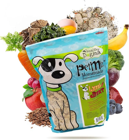 Healthy Dogma - PetMix Dehydrated Dog Food for Allergies - Grain Free, Freeze Dried, Raw, Homemade Dog Food (Lamb Dinner, 10 lbs)
