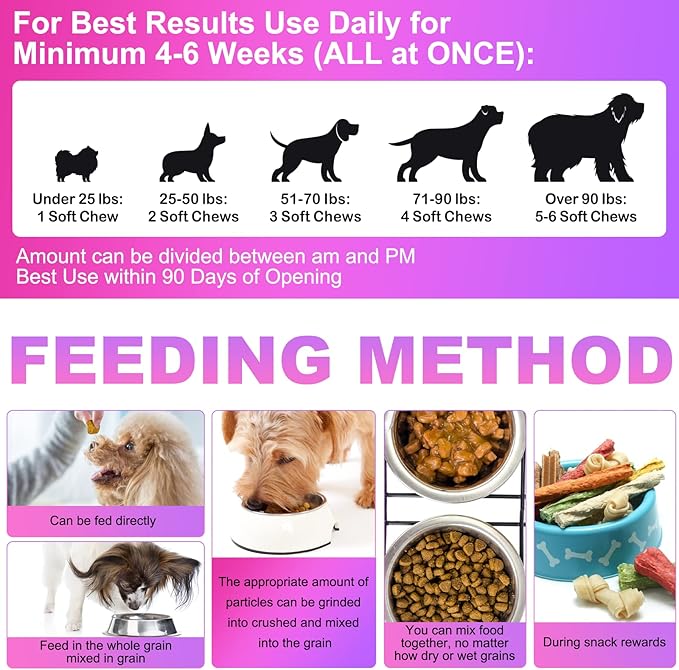 Natural Skin & Coat Chews for Dogs, Dog Vitamins and Supplements for Healthy Skin and Coat with Chicken Flavor, Itch Relief for Dogs with Allergies, Dog Vitamins and Supplements, Omega 3