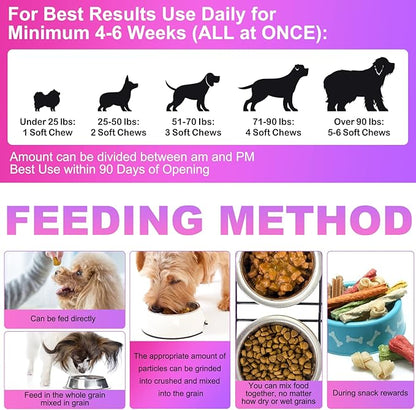 Natural Skin & Coat Chews for Dogs, Dog Vitamins and Supplements for Healthy Skin and Coat with Chicken Flavor, Itch Relief for Dogs with Allergies, Dog Vitamins and Supplements, Omega 3
