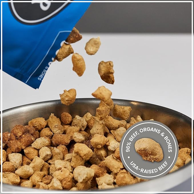Muenster Freeze Dried Dog Food Topper Bites (20oz) - Farmhaus Beef Freeze Dried Raw Dog Food w/Organic Minerals - Beef & Organ Meats Meal Toppers for Dogs - Freeze Dried Dog Treats for Training