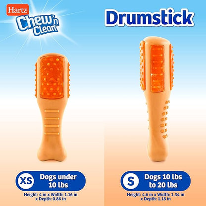 Hartz Chew ‘n Clean Chicken Flavored Drumstick Dog Treat & Chew Toy, Extra Small, 2 Pack