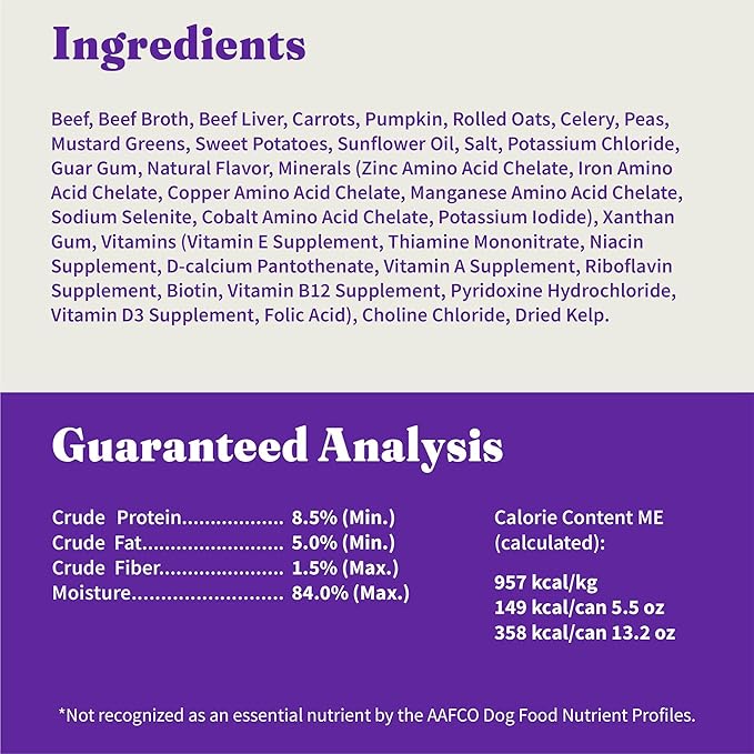 Halo Adult Wet Dog Food, Beef Recipe in Broth, Great as Nutritious Meals or Healthy Dog Food Toppers, 13.2 oz Dog Food Can (Pack of 6)