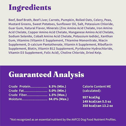 Halo Adult Wet Dog Food, Beef Recipe in Broth, Great as Nutritious Meals or Healthy Dog Food Toppers, 13.2 oz Dog Food Can (Pack of 6)