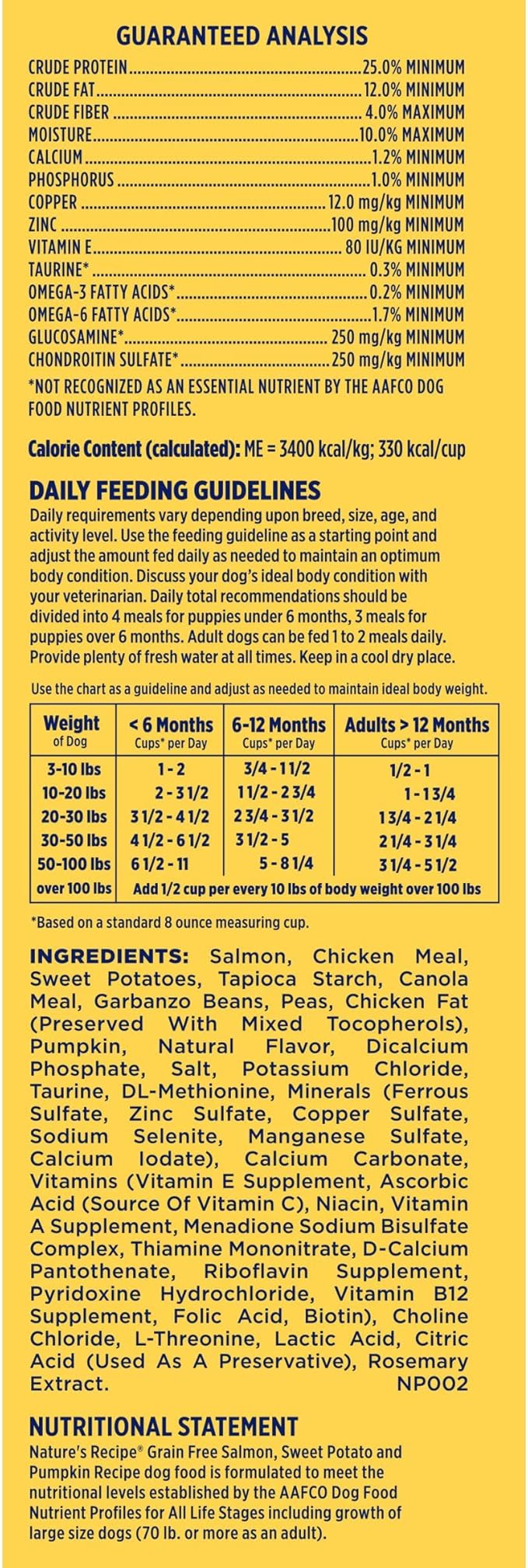 Nature′s Recipe Grain Free Salmon, Sweet Potato & Pumpkin Recipe Dry Dog Food, 4 lb. Bag