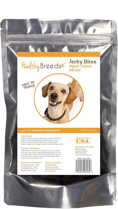Healthy Breeds Chiweenie Jerky Bites Chicken & Rice Recipe Dog Treats 5 oz