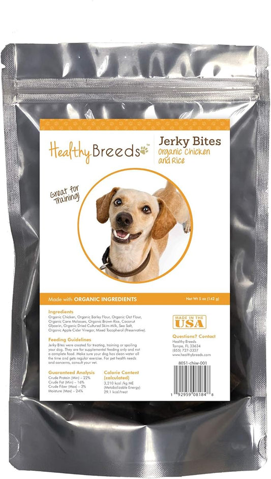 Healthy Breeds Chiweenie Jerky Bites Chicken & Rice Recipe Dog Treats 5 oz