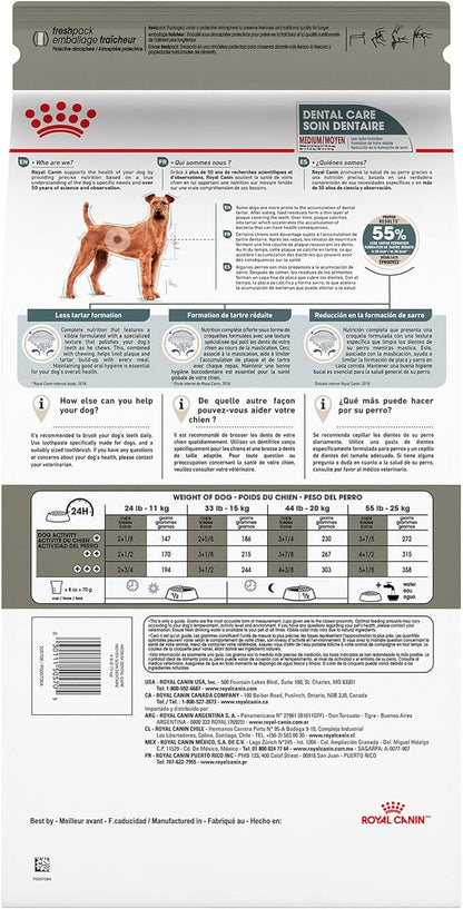Royal Canin Medium Dog Dental Care Dry Dog Food, 28 lb bag