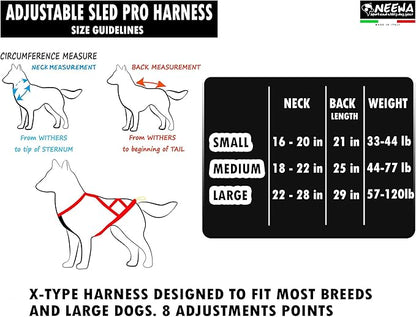 Neewa Adjustable Sled Pro Harness (Large, Pink), Dog Harness Large Breed, Dog Pulling Harness, Giant Dog Harness, Sled Harness for Pulling, Great for Dog Joring