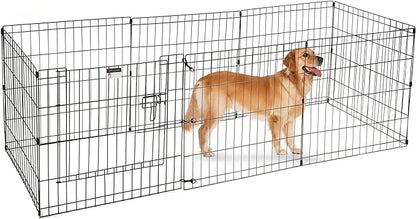 Puppy Playpen - Foldable Metal Exercise Enclosure with Eight 24-Inch Panels - Indoor/Outdoor Fence for Dogs, Cats, or Small Animals by PETMAKER