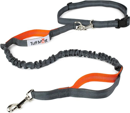 Hands Free Dog Leash, A Dog Running Leash for Dogs That Makes A Great Waist Leash for Dog Walking, Double Handle Bungee Dog Leash with Reflective Stitching and Adjustable Dog Walking Belt