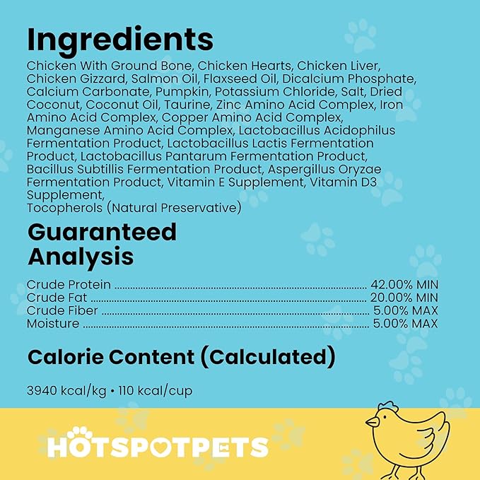 hotspot pets Freeze Dried Raw Chicken Meal Toppers for Dogs - Single Protein,All Natural, Grain-Free- Perfect for Training, Topper or Snack - Made in USA - (Chicken Meal Toppers) 1LB Bag