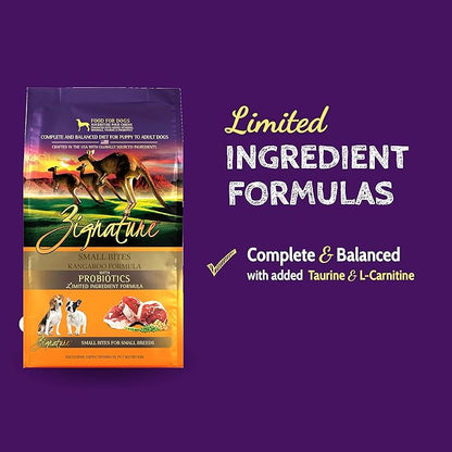 Zignature Kangaroo Limited Ingredient Formula Dry Dog Food Small Bites Dry Dog Food 4lb