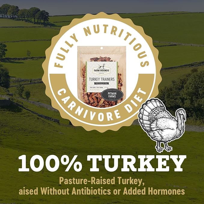 Farm Hounds Premium Bite-Sized Turkey Training Treats for Dog, 100% Made from Humanely-Raised Turkeys, Dog Trainer Treats Healthy Delicious Dog Bites, Made in USA, 2-Pack