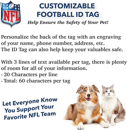 NFL Baltimore Ravens Engraving Pet ID Tags in 32 Team Logo Shapes Personalized Dog Tags and Cat Tags with 3 Lines of Customizable Text for Tracking & Safety. Stainless Steel Pet ID Tracking Tags