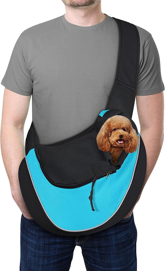 YUDODO Pet Dog Sling Carrier Breathable Mesh Travel Safe Sling Bag Carrier for Dogs Cats
