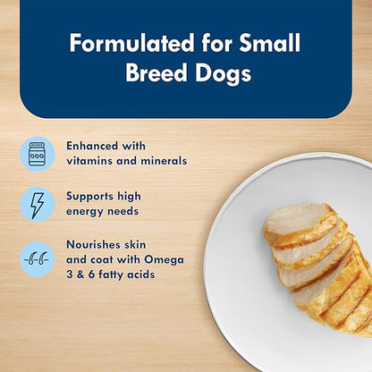Blue Buffalo Divine Delights Small Breed Wet Dog Food, Made with Natural Ingredients, Rotisserie Chicken Flavor in Hearty Gravy, 3.5-oz. Cups (12 Count)