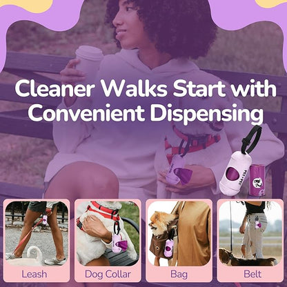 ﻿Pet N Pet Poop Bags for Dogs, 288 Counts Lavender Scented Dog Poop Bags with Leash Dispenser, USDA Certified 38% Plant Based & 62% PE Dog Waste Bags, Dog Poop Bags Rolls, Scented Dog Bags for Poop