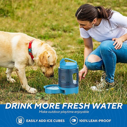 Dog Water Bowl Dispenser, Travel Dog Bowls for Camping Dog Park Hiking, 77OZ Dog Water Dispenser with Pull-Out Travel Water Bowls for Dogs,Dog Travel Water Bowl Dispenser Pet Dog Water Bottle,BPA Free