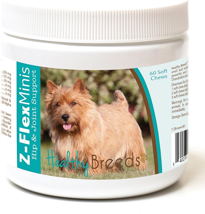 Healthy Breeds Norwich Terrier Z-Flex Minis Hip and Joint Support Soft Chews 60 Count