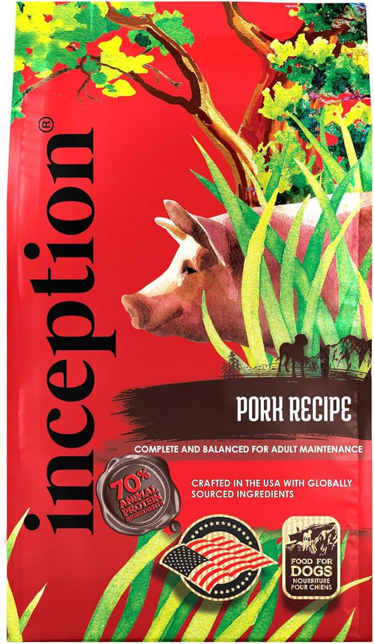 Inception® Dry Dog Food Pork Recipe – Complete and Balanced Dog Food – Meat First Legume Free Dry Dog Food – 4 lb. Bag