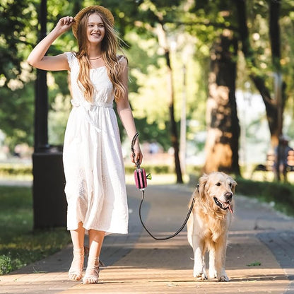 Dog Poop Bag Dispenser and Treat Holder for All Leashes. 2 Waterproof Pouches for Pet Waste Bags and Dog Walking Accessories + 1 Free Roll. Leashrr 2.0 (Black)