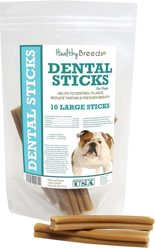 Healthy Breeds Bulldog Dental Sticks Large 10 Count