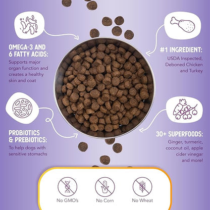 Health Extension Grain Free Formula, Dog Food, Chicken and Turkey with Whole Vegetables and Berries, 10-Pound