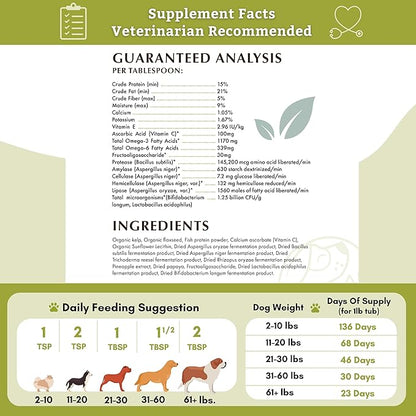 Wholistic Pet Organics Canine Complete: Multivitamin for Dogs - Organic Homemade Dog Food Supplement - Dog Multivitamin Powder with Probiotics Healthy Immune System Nutritional Supplement for All Ages