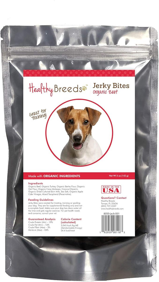 Healthy Breeds Jack Russell Terrier Jerky Bites Beef Recipe Dog Treats 5 oz