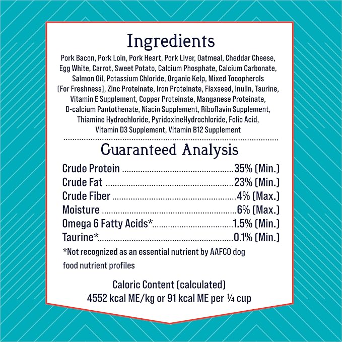 Stewart Freeze Dried Dog Food Topper, PuffTops, Made in USA with Real Bacon, Healthy, Natural, Freeze Dried Dog Treats, Delicious Dog Food Toppers, Bacon and Cheese Recipe, 6 Ounce Resealable Pouch