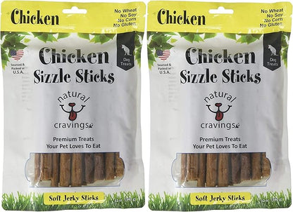 2 Pack of Chicken Sizzle Sticks Dog Chew Treats, 12 Ounces Each, Made in The USA