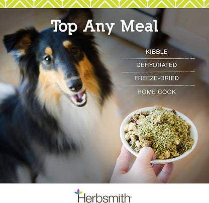 Herbsmith Kibble Seasoning – DIY Raw Coated Kibble Mixer - Dog Food Topper for Picky Eaters [Bundle of Beef & Duck]