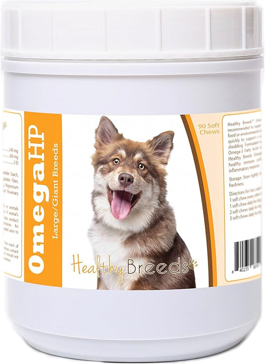 Healthy Breeds Finnish Lapphund Omega HP Fatty Acid Skin and Coat Support Soft Chews 90 Count