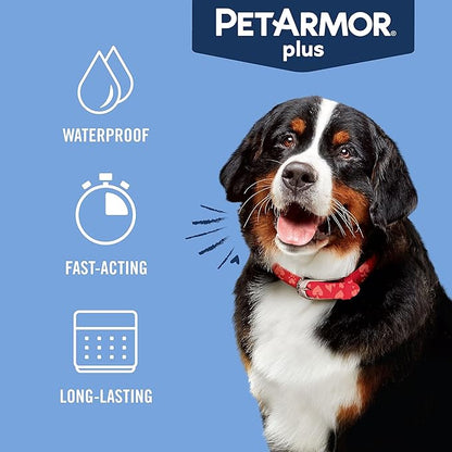 PetArmor Plus Flea and Tick Prevention for Dogs, Dog Flea and Tick Treatment, 12 Doses, Waterproof Topical, Fast Acting, X-Large Dogs (89-132 lbs)