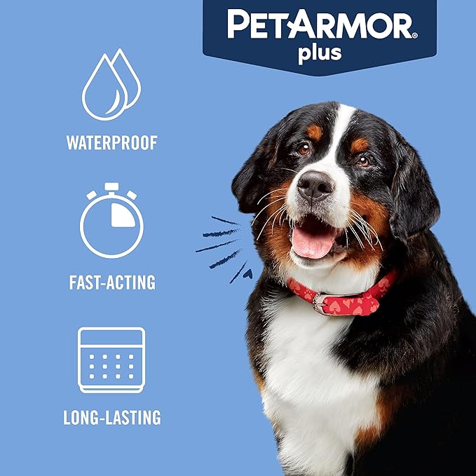 PetArmor Plus Flea and Tick Prevention for Dogs, Dog Flea and Tick Treatment, 1 Dose, Waterproof Topical, Fast Acting, X-Large Dogs (89-132 lbs)