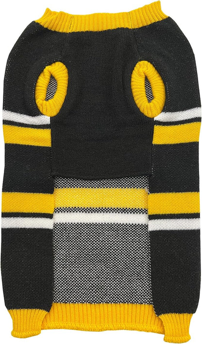 Pets First NFL Pittsburgh Steelers Dog Sweater, Size Medium. Warm and Cozy Knit Pet Sweater with NFL Team Logo, Best Puppy Sweater for Large and Small Dogs, Team Color (PIT-4179-MD)