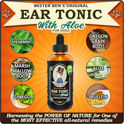 MISTER BEN'S Original Dog Ear Cleaner - Natural, Effective Dog Ear Infection Treatment & Cleanser (Tonic)