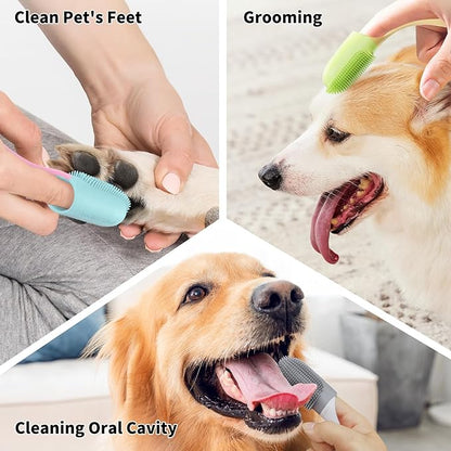 Dog Toothbrush 3 Pcs, Finger Toothbrush Dental Care for Pet, Toothbrush for Dogs Teeth Cleaning Suitable for Medium and Large Dogs