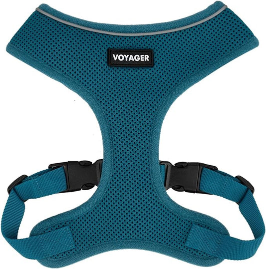 AeroLite No Pull Mesh Dog Harness with Lightweight, Soft, Breathable Chest Coverage, Reflective Stitching, and Adjustable Straps for Walking, Running, Training, Heavy Duty and Durable - Turquoise, XS