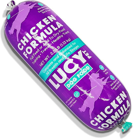 Lucy Pet Products Chicken Formula Dog Food Roll 2.5 lb, Meaty, Semi-Moist Dog Food (100600074), (Pack of 1)