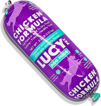 Lucy Pet Products Chicken Formula Dog Food Roll 2.5 lb, Meaty, Semi-Moist Dog Food (100600074), (Pack of 1)