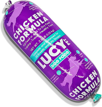 Lucy Pet Products Chicken Formula Dog Food Roll 2.5 lb, Meaty, Semi-Moist Dog Food (100600074), (Pack of 1)