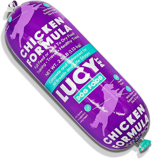 Lucy Pet Products Chicken Formula Dog Food Roll 2.5 lb, Meaty, Semi-Moist Dog Food (100600074), (Pack of 1)