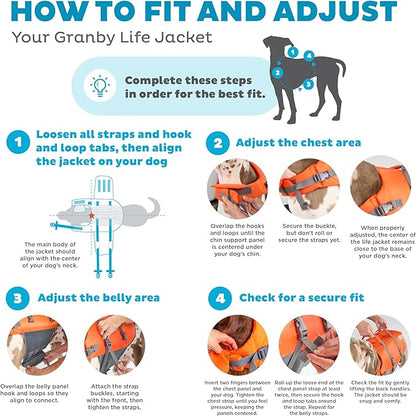 Outward Hound Granby Splash Orange Dog Life Jacket, XS